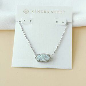 NEW Kendra Scott Elisa Silver Drusy Necklace